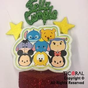 ADORNO CUBITO ECO FELIZ CUMPLE TSUM TSUM TELGO x 1